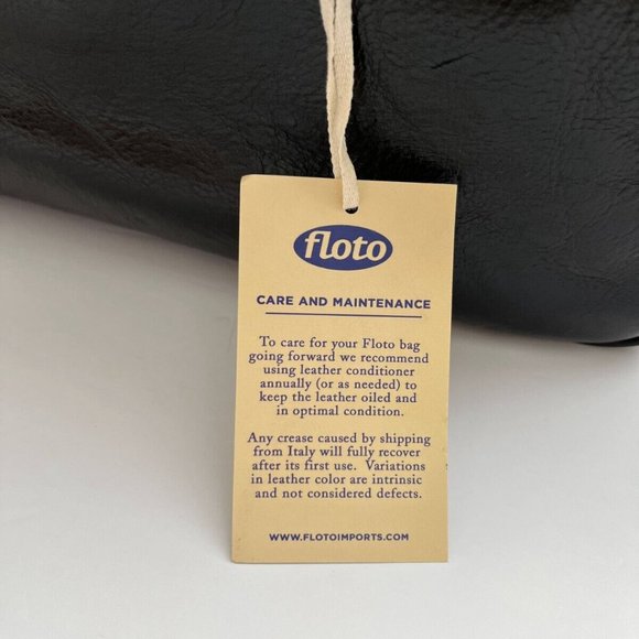 Floto Venezia Women Black Leather Boston Briefcase Attached Laptop Case w/ Strap - Picture 9 of 16